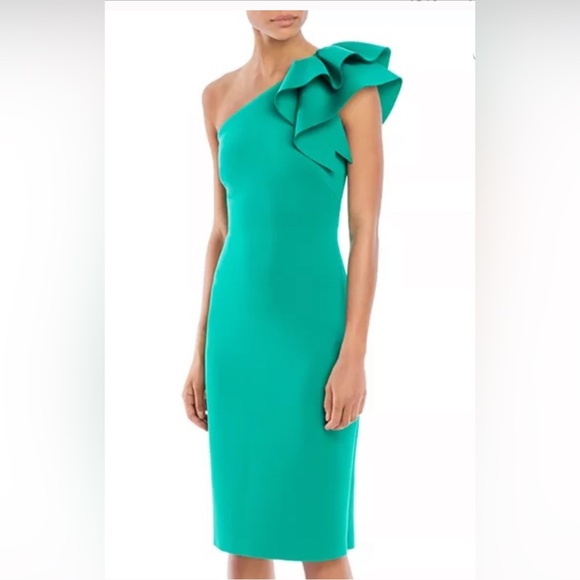 NWT Eliza J One-Shoulder Teal Dress-Size 16 - Picture 10 of 11